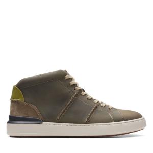 Originals Ghete Clarks CourtLite Hi Barbati Masline Verzi Inchis | CLK851TJO