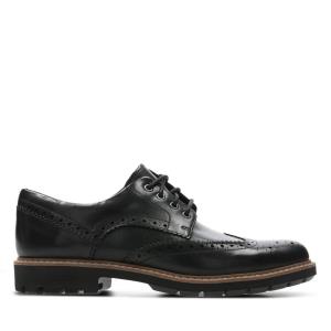 Pantofi Negri Clarks Batcombe Wing Barbati Negrii | CLK906WHD