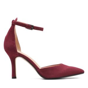 Pantofi Stiletto Clarks Violet 85 Curea Dama Rosii | CLK309MJY
