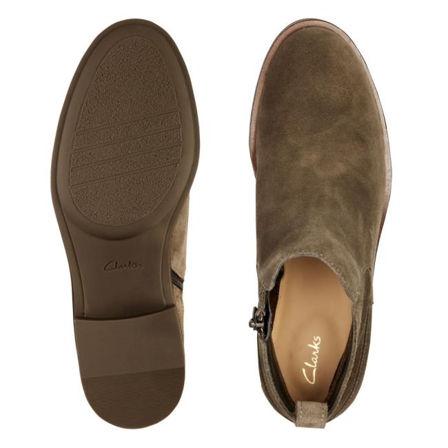 Botine Clarks Memi Zip Dama Gri Maro | CLK947ITJ