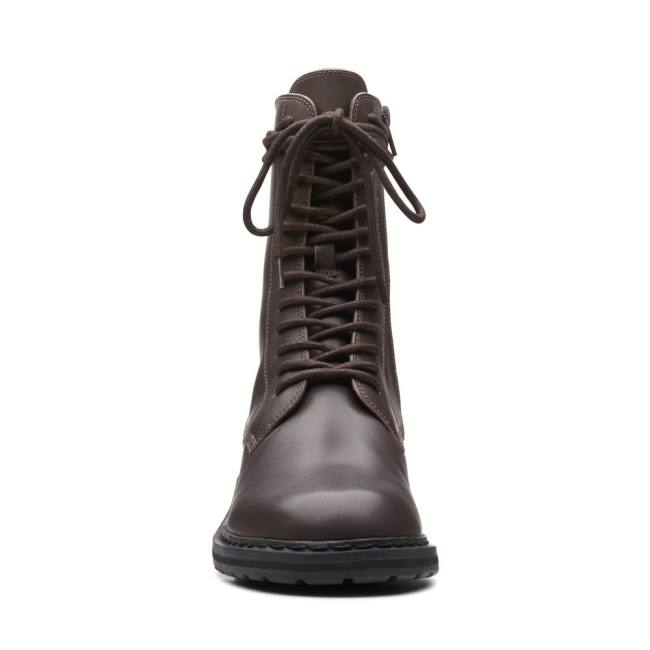 Botine Clarks Tilham Dantela Dama Maro Inchis | CLK819JHB