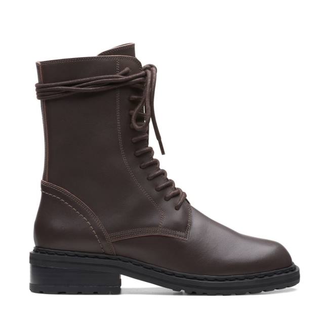 Botine Clarks Tilham Dantela Dama Maro Inchis | CLK819JHB