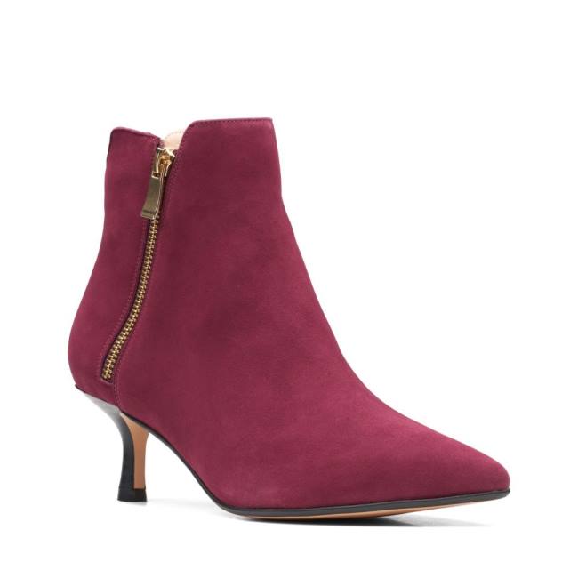 Botine Clarks Violet55 Zip Dama Roz | CLK754QOV