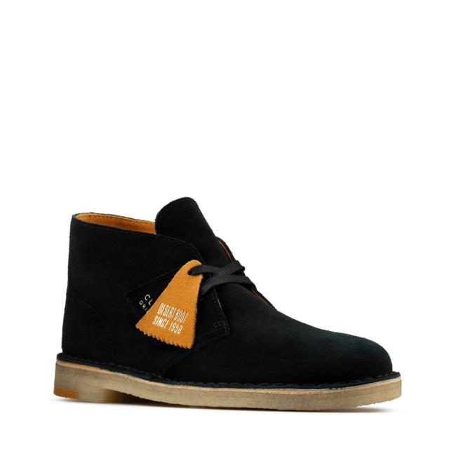 Cizme De Desert Clarks Desert Boot Barbati Negrii | CLK482QJH