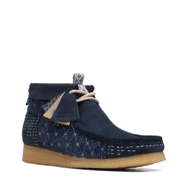 Ghete Casual Clarks Wallabee Barbati Bleumarin | CLK016YSR