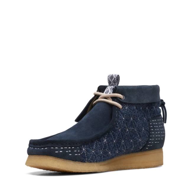 Ghete Casual Clarks Wallabee Barbati Bleumarin | CLK016YSR