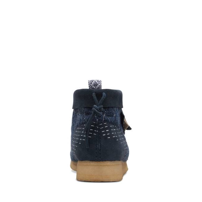 Ghete Casual Clarks Wallabee Barbati Bleumarin | CLK016YSR