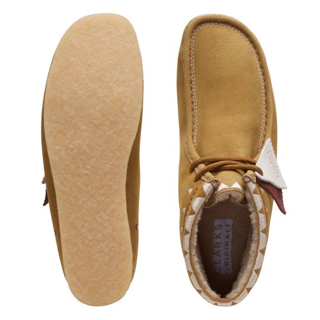 Ghete Casual Clarks Wallabee Barbati Kaki | CLK904SXZ