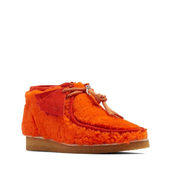 Ghete Casual Clarks Wallabee Barbati Portocalii | CLK498XOQ