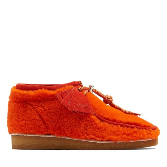 Ghete Casual Clarks Wallabee Barbati Portocalii | CLK498XOQ