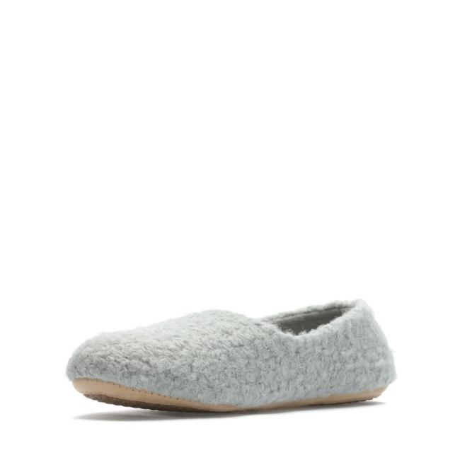 Papuci Clarks Cozily Curl Dama Gri | CLK237QFJ